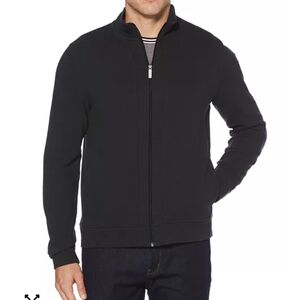 Perry Ellis Black Full-Zip Men's Sweater Jacket